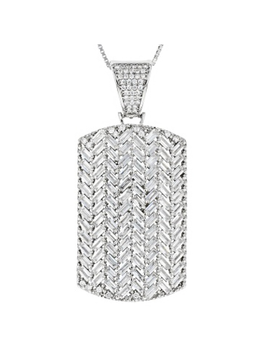Bella Luce CZ Crystal Dog Tag Necklace